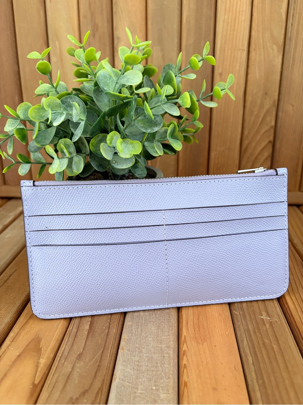 Coach Slim Card Wallet, Zippered in Lavender NWOT